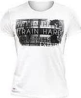 pánské triko Train Hard bílé M - bílá