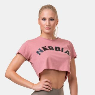 Dámské tričko Crop Top Fit&Sporty Old Rose XS - NEBBIA