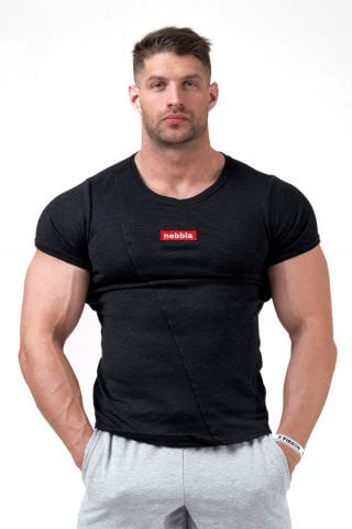 NEBBIA Red Label Muscle Back tričko 172 (Oranžová, Černá) Barva: Černá, Velikost: M