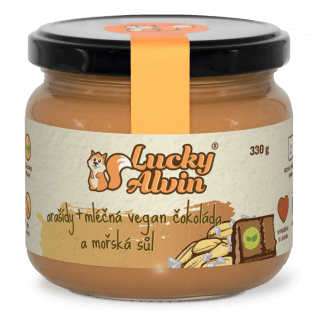 Lucky Alvin Arašídy mléčná vegan čokoláda a mořská sůl 330 g