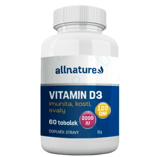 Allnature Vitamín D3 2000 iU 60 Tobolek