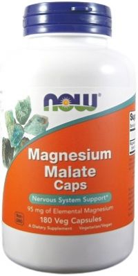 Now Foods Magnesium Malate – 180 kapslí
