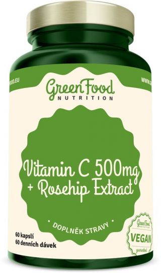 GreenFood Vitamin C 500 + Extrakt ze šípků 